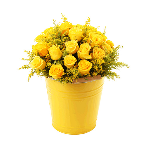 Vaso de Rosas Amarelas